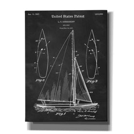 'Sailboat Blueprint Patent Chalkboard' Canvas Wall Art