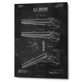 'Shotgun Blueprint Patent Chalkboard' Canvas Wall Art