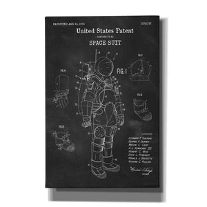 'Space Suit Blueprint Patent Chalkboard' Canvas Wall Art