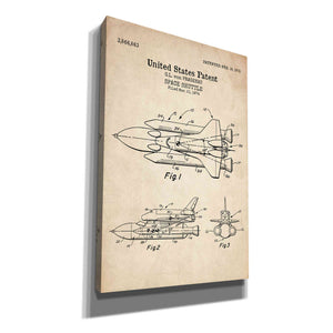 'Space Shuttle Blueprint Patent Parchment' Canvas Wall Art