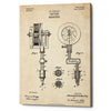 'Tattoo Machine Blueprint Patent Parchment' Canvas Wall Art