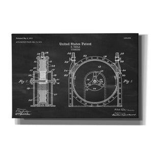 'Tesla Turbine Blueprint Patent Chalkboard' Canvas Wall Art