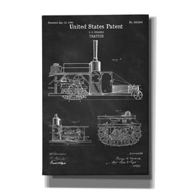 'Tractor Blueprint Patent Chalkboard' Canvas Wall Art