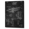 'Trumpet Blueprint Patent Chalkboard' Canvas Wall Art