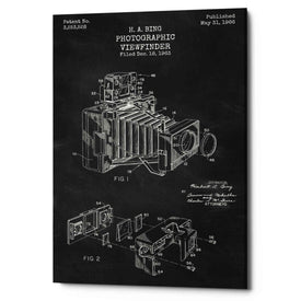 'Photographic Viewfinder Blueprint Patent Chalkboard' Canvas Wall Art