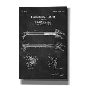 'Welding Torch Blueprint Patent Chalkboard' Canvas Wall Art