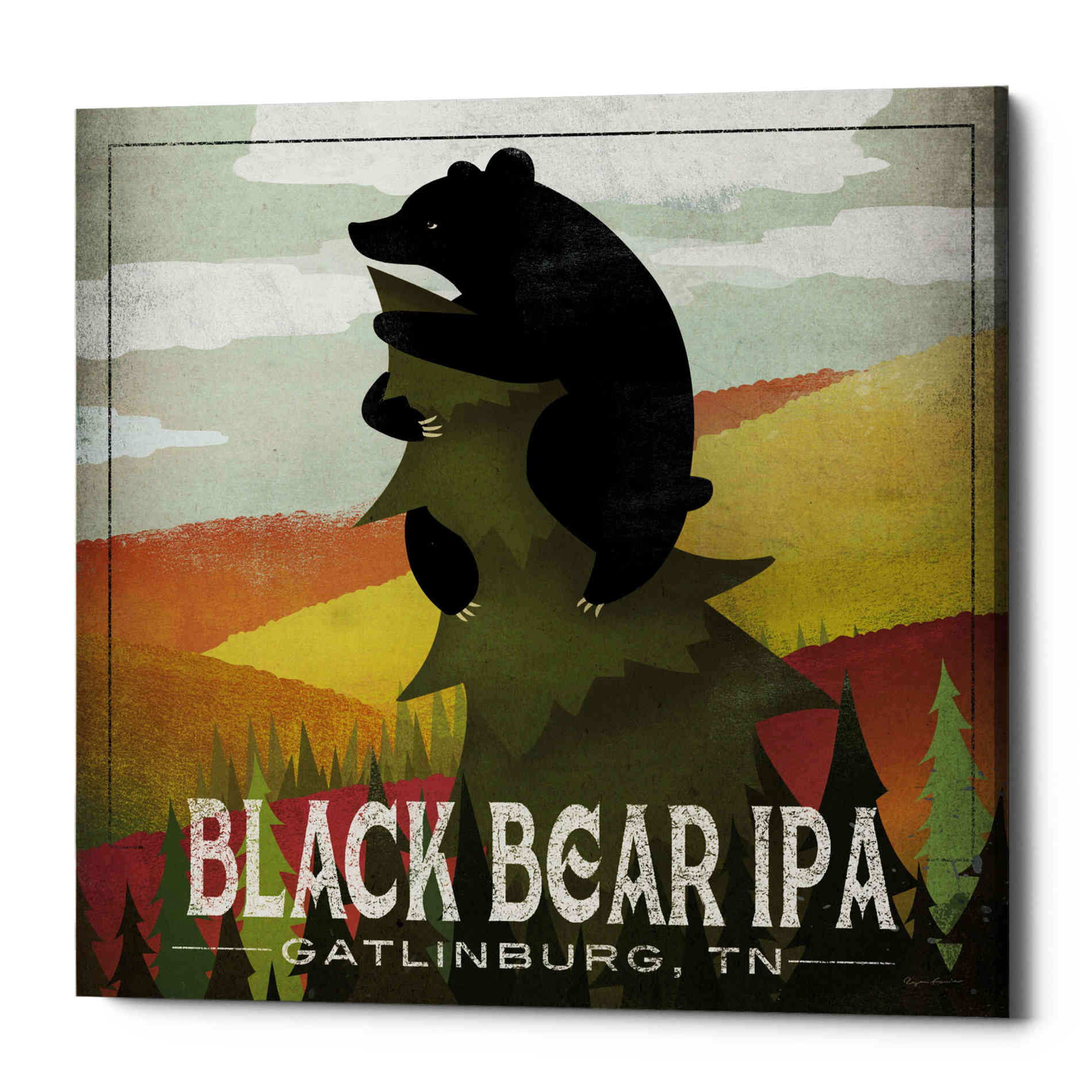 'Leaf Peeper Black Bear IPA' by Ryan Fowler, Canvas Wall Art