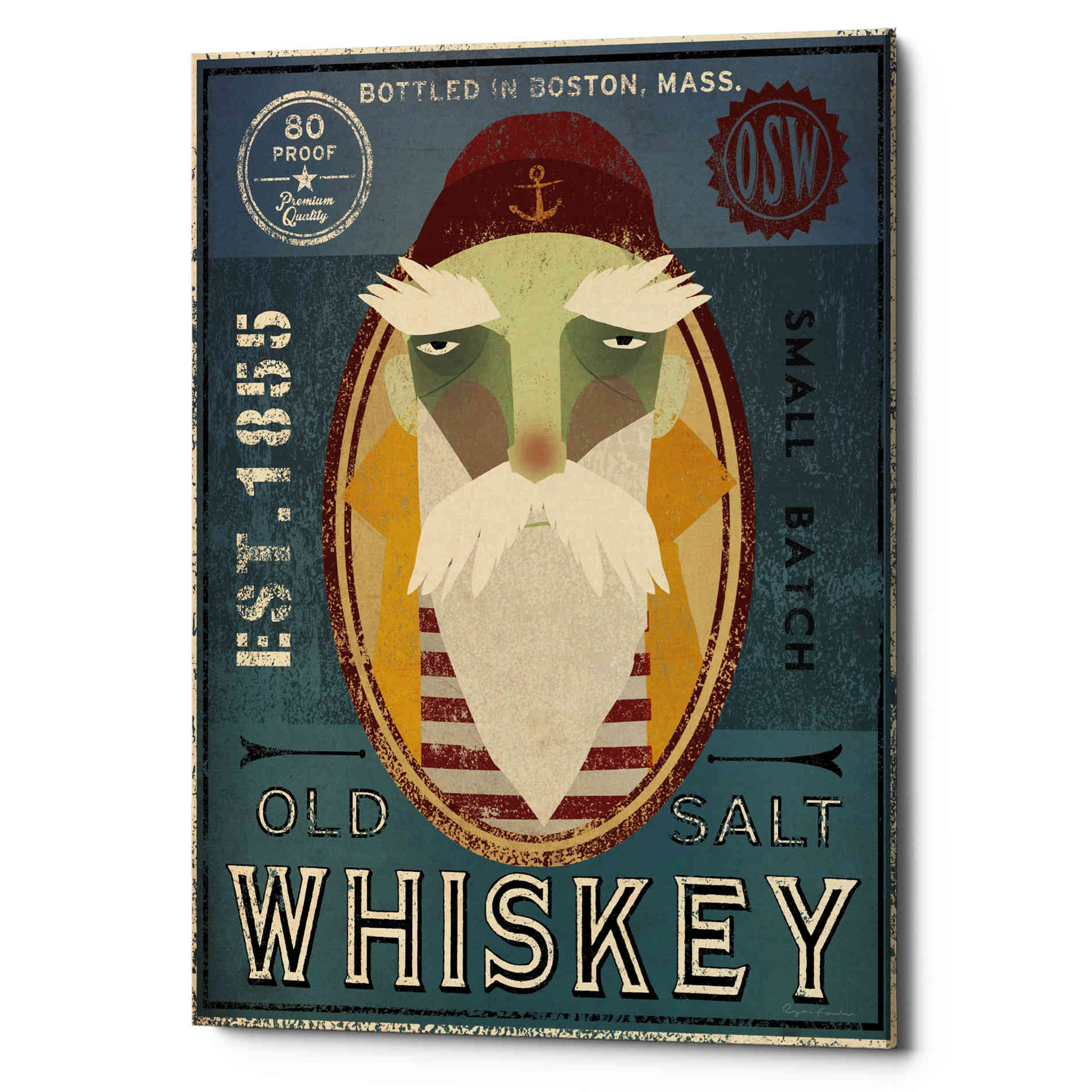 'Fisherman VIII Old Salt Whiskey' by Ryan Fowler, Canvas Wall Art