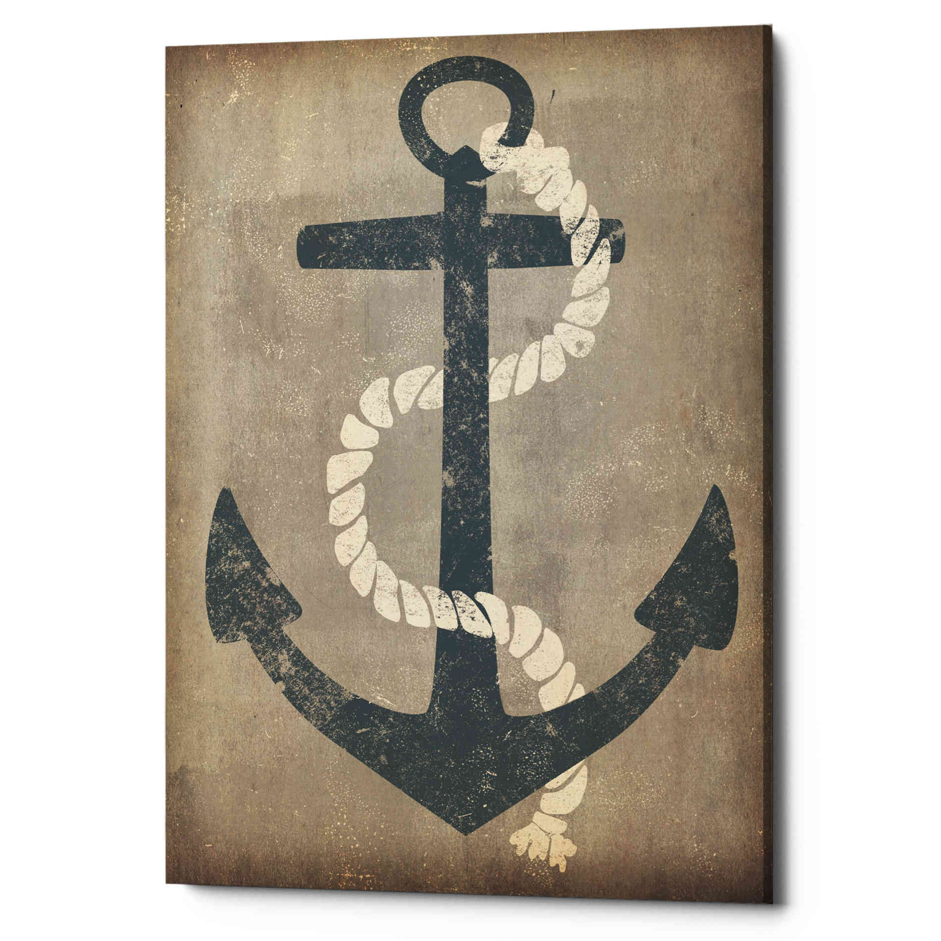 'Nautical Anchor Vertical Gray' by Ryan Fowler, Canvas Wall Art