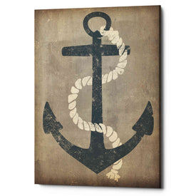 'Nautical Anchor Vertical Gray' by Ryan Fowler, Canvas Wall Art