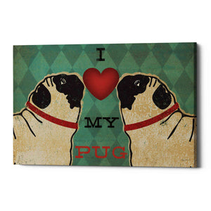 'Pug and Pug - I Love My Pug' by Ryan Fowler, Canvas Wall Art
