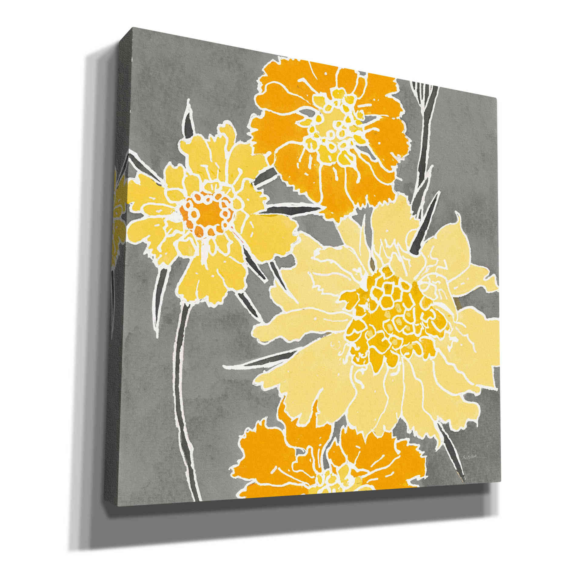 'Cloisonne Beauty I Gray' by Shirley Novak, Canvas Wall Art