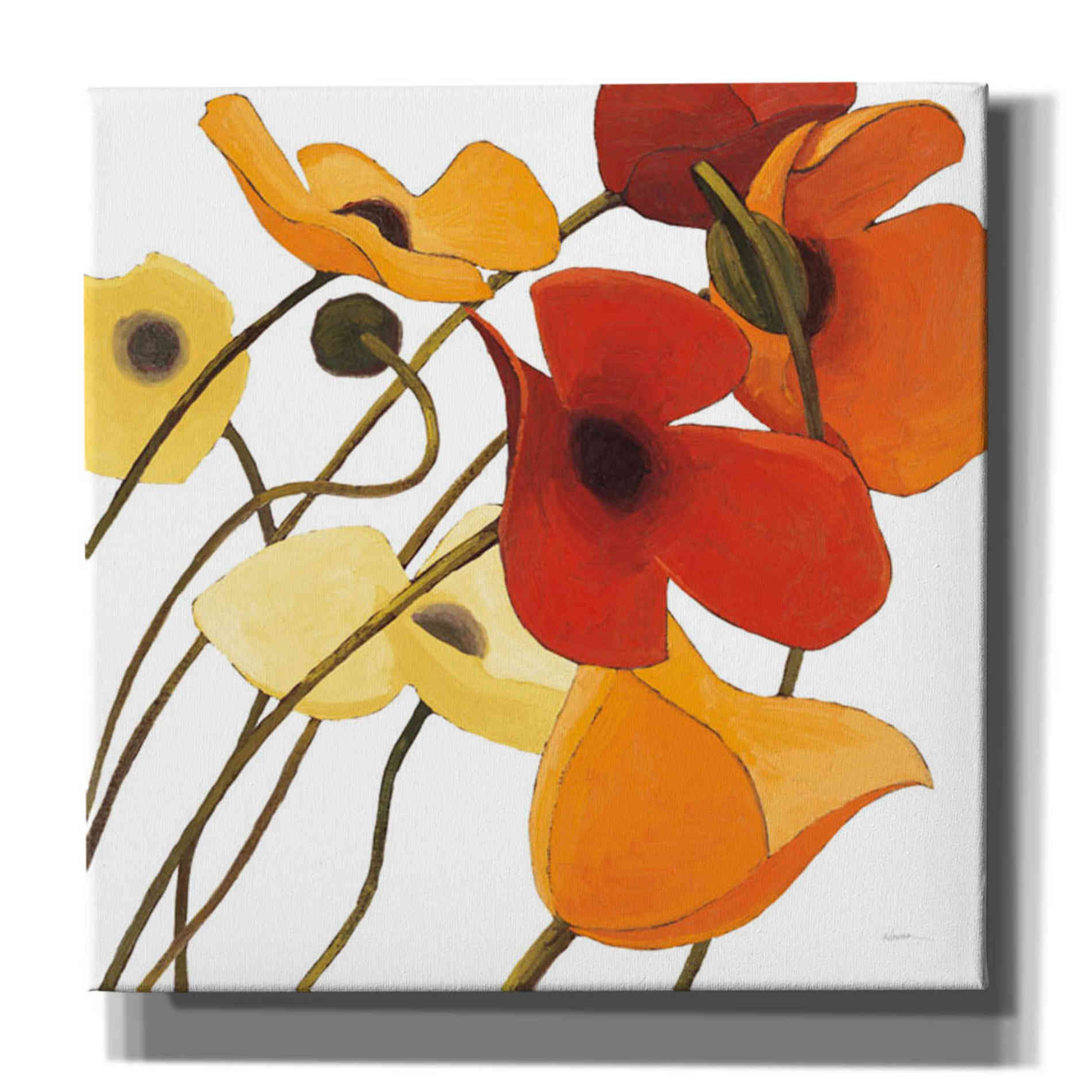 'Up Two on White Yellow' by Shirley Novak, Canvas Wall Art