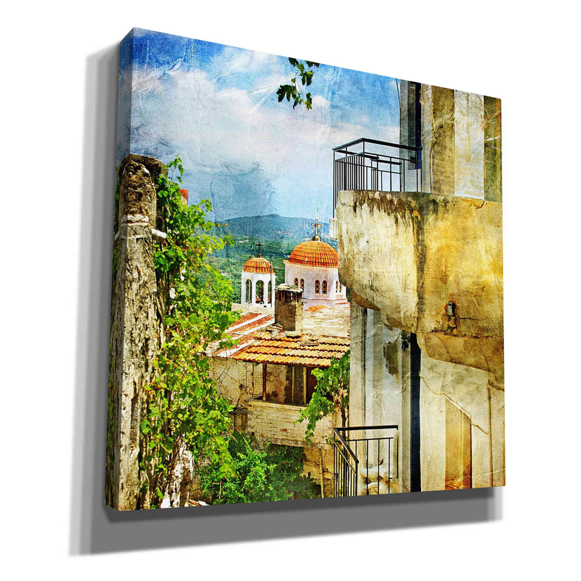'Santorini II' Canvas Wall Art,Size 1 Square