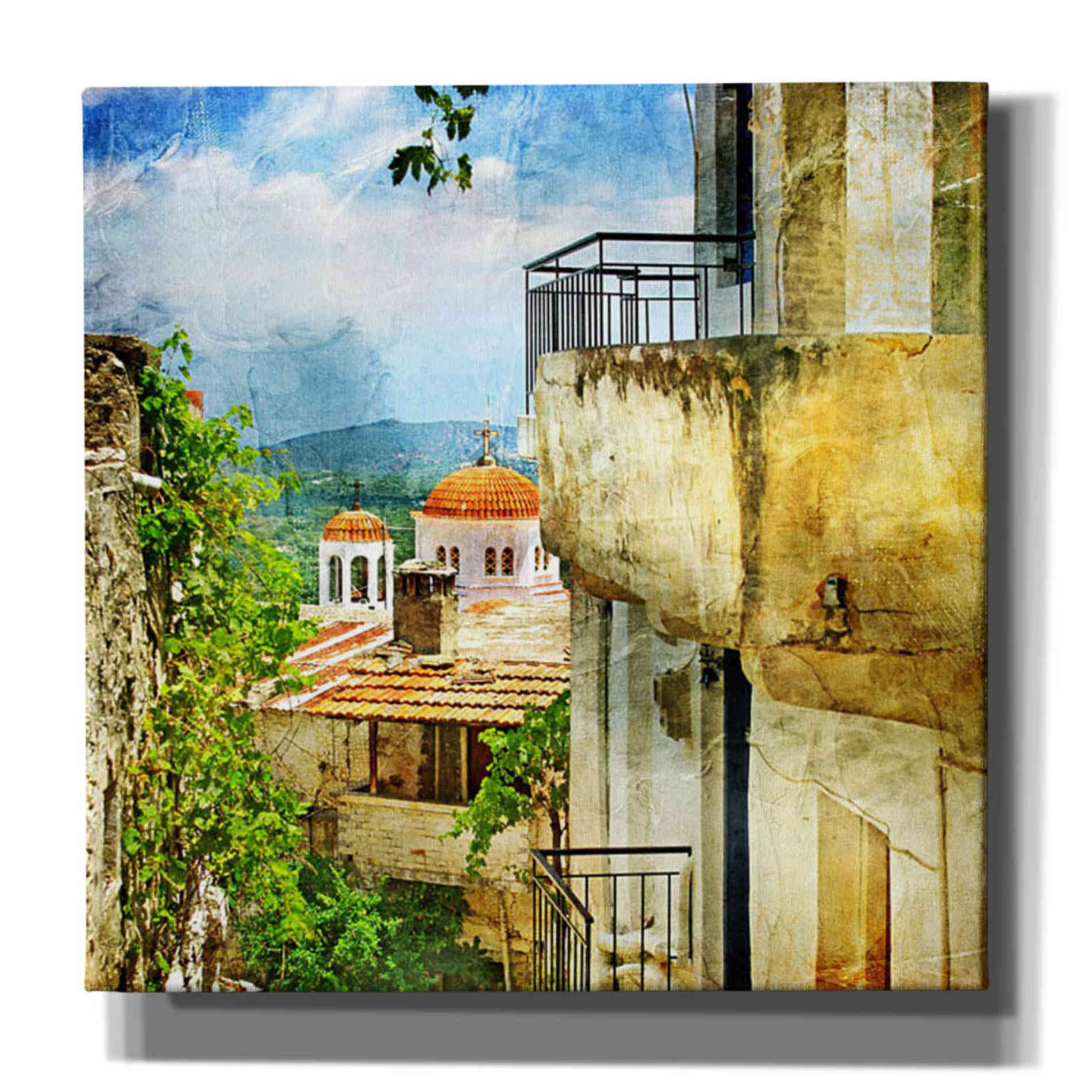 'Santorini II' Canvas Wall Art,Size 1 Square