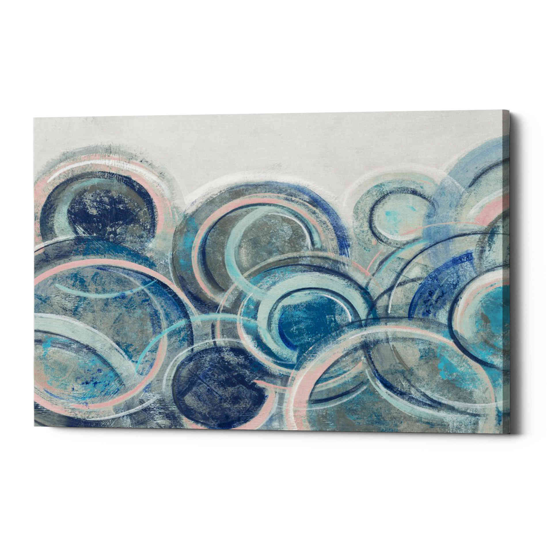 'Variation Blue Grey Pink' by Silvia Vassileva, Canvas Wall Art,Size B Landscape