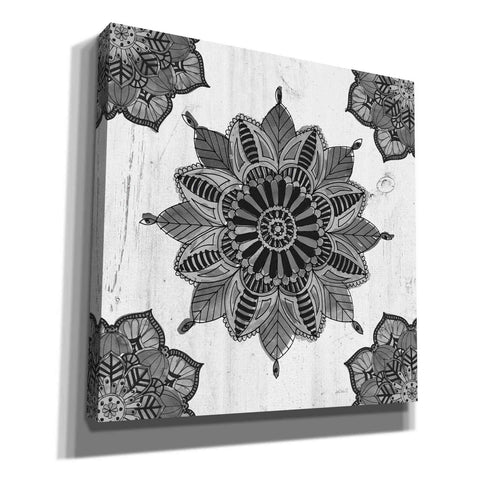Image of 'Mandala Morning VI Black and White' by Anne Tavoletti, Canvas Wall Art
