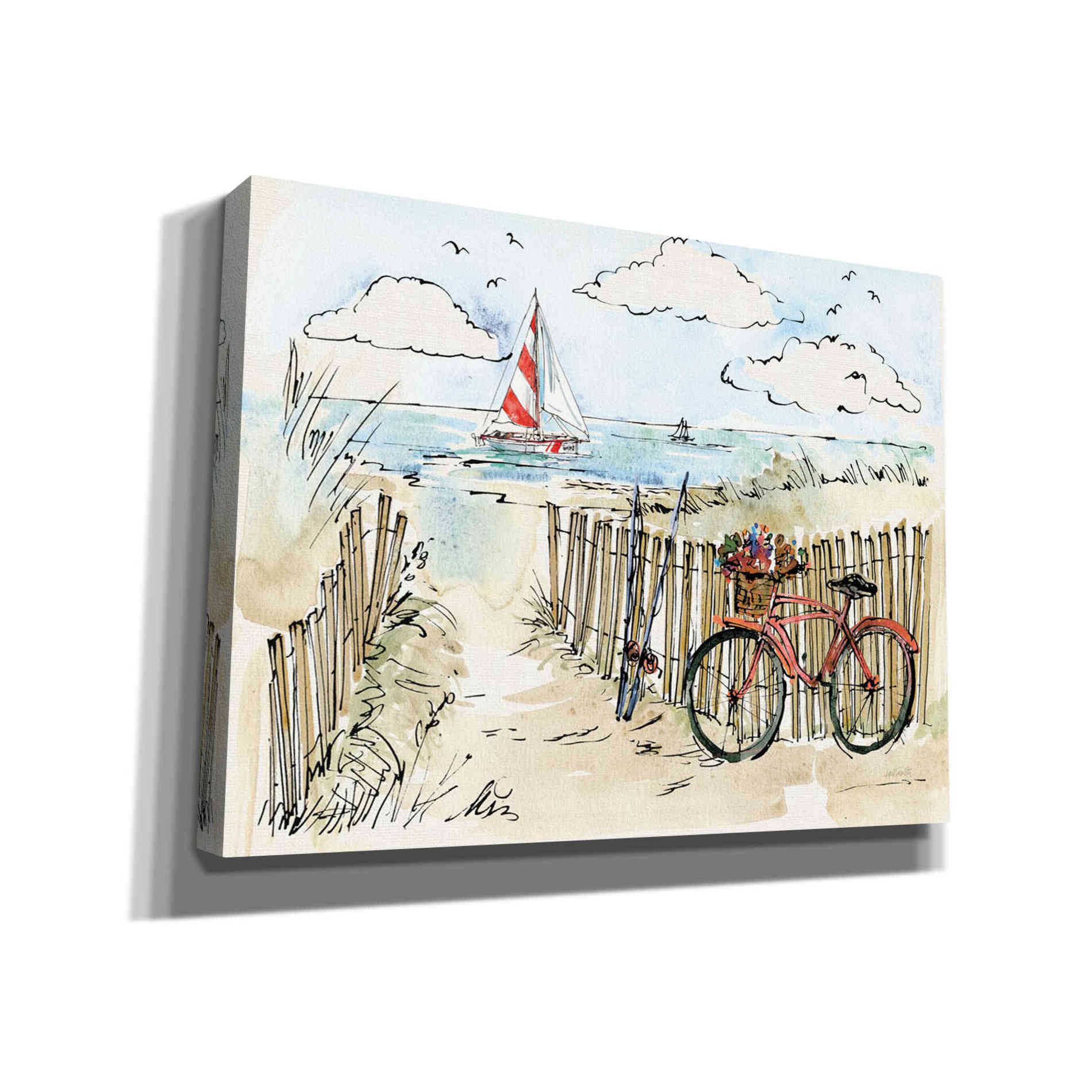 'Coastal Catch VI' by Anne Tavoletti, Canvas Wall Art