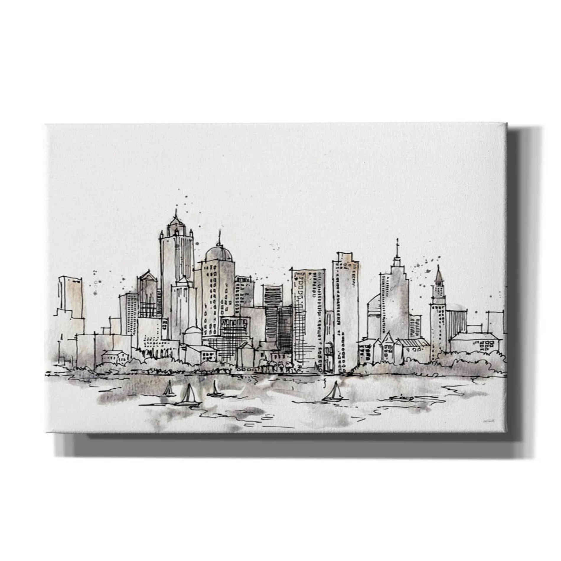 'Skyline Sketches III' by Anne Tavoletti, Canvas Wall Art
