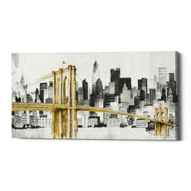 'New York Skyline I Yellow Bridge' by Avery Tillmon, Canvas Wall Art