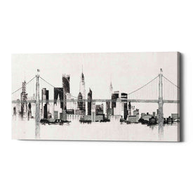 'Bridge And Skyline Silver' by Avery Tillmon, Canvas Wall Art
