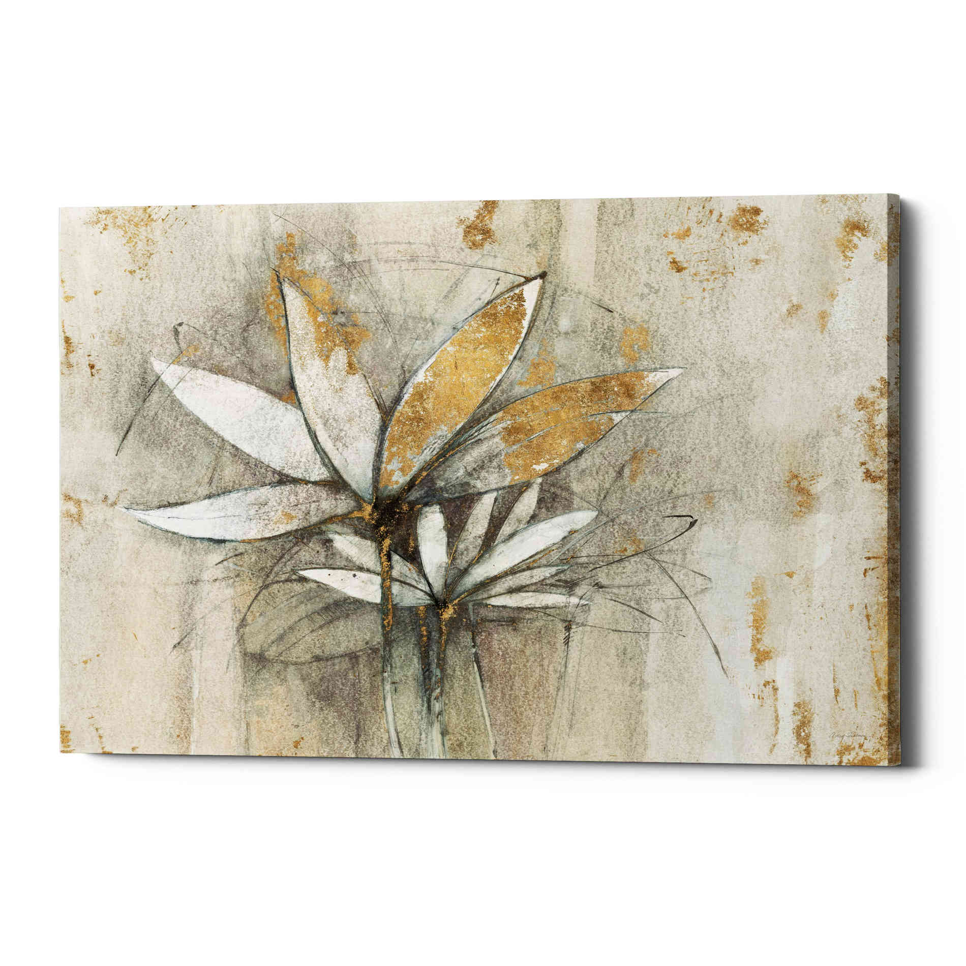 'Windflowers Gold' by Avery Tillmon, Canvas Wall Art