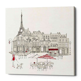 'World Cafe II Paris Red' by Avery Tillmon, Canvas Wall Art