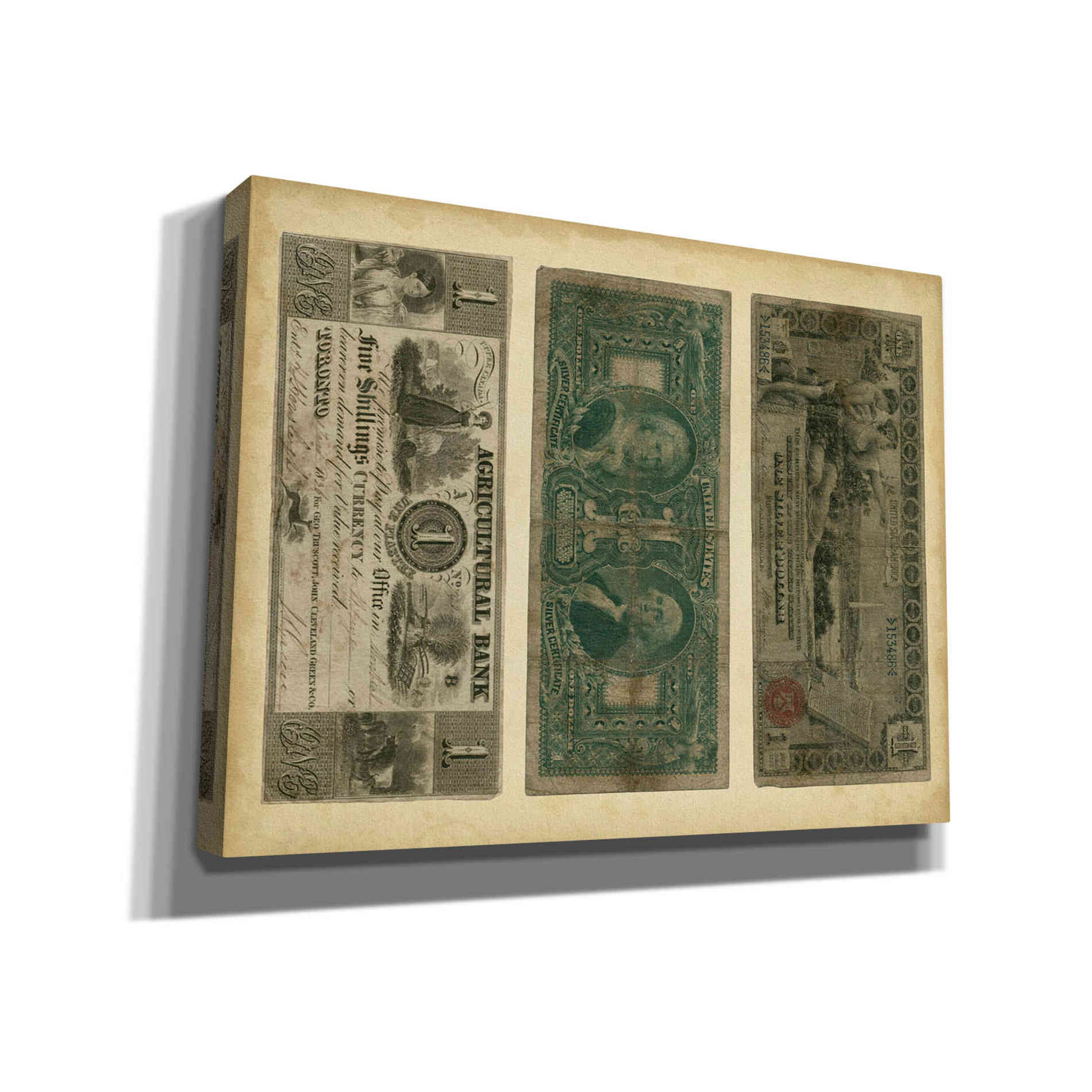 'Antique Currency V' by Vision Studio Giclee Canvas Wall Art