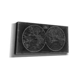 'Blueprint of the World in Hemispheres' by Vision Studio Giclee Canvas Wall Art