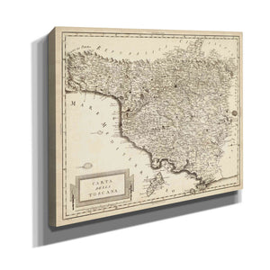 'Antique Map of Tuscany' by Unknown Giclee Canvas Wall Art