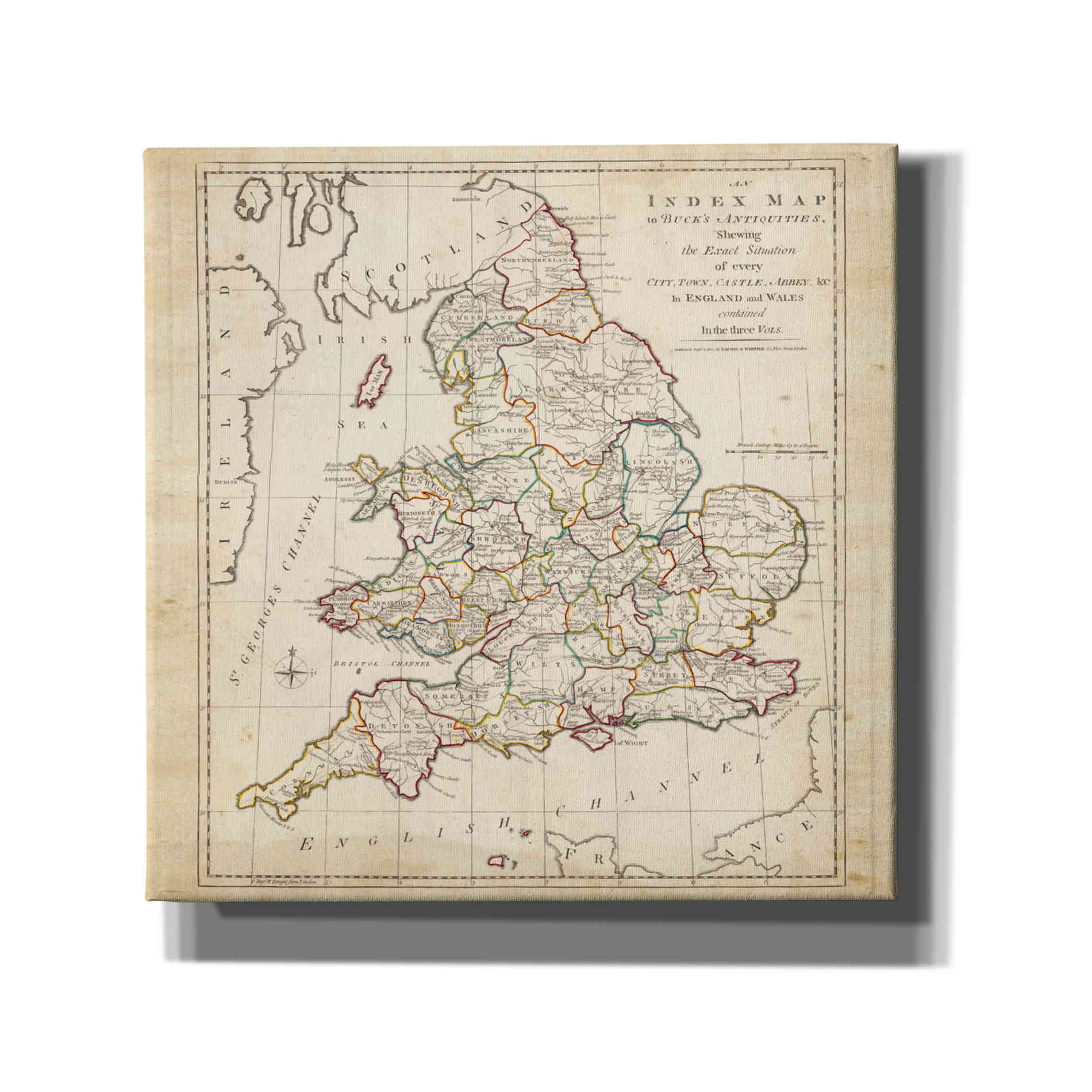 'Towns, Castles & Abbeys in England & Wales' by Unknown Giclee Canvas Wall Art