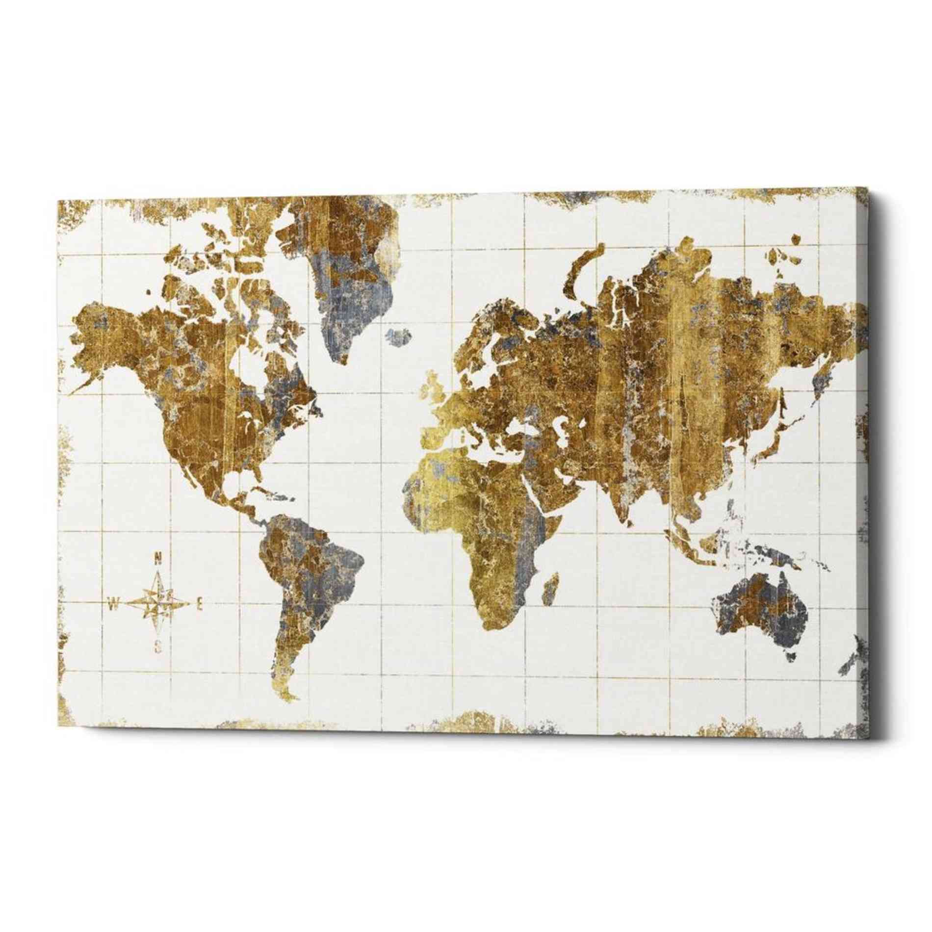'Gilded Map' by Wild Apple Portfolio, Canvas Wall Art