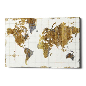 'Gilded Map' by Wild Apple Portfolio, Canvas Wall Art