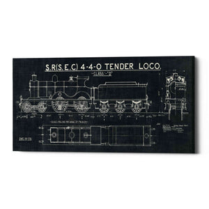 'Train Blueprint II' by Wild Apple Portfolio, Canvas Wall Art