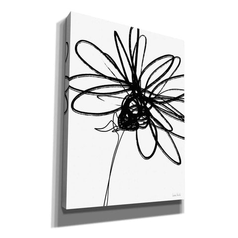 Image of 'Black Ink Flower III' by Linda Woods, Canvas Wall Art