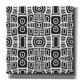 'Black And White Boho Floral II' by Linda Woods, Canvas Wall Art