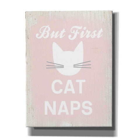 Image of 'But First Cat Naps' by Linda Woods, Canvas Wall Art