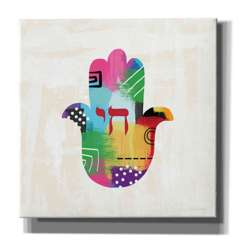 Image of 'Chai Hamsa' by Linda Woods, Canvas Wall Art