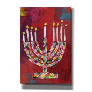 'Colorful Menorah' by Linda Woods, Canvas Wall Art