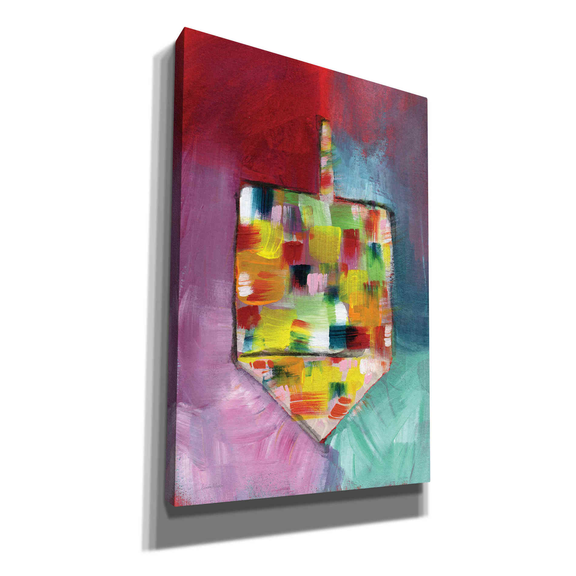 'Dreidel of Many Colors' by Linda Woods, Canvas Wall Art