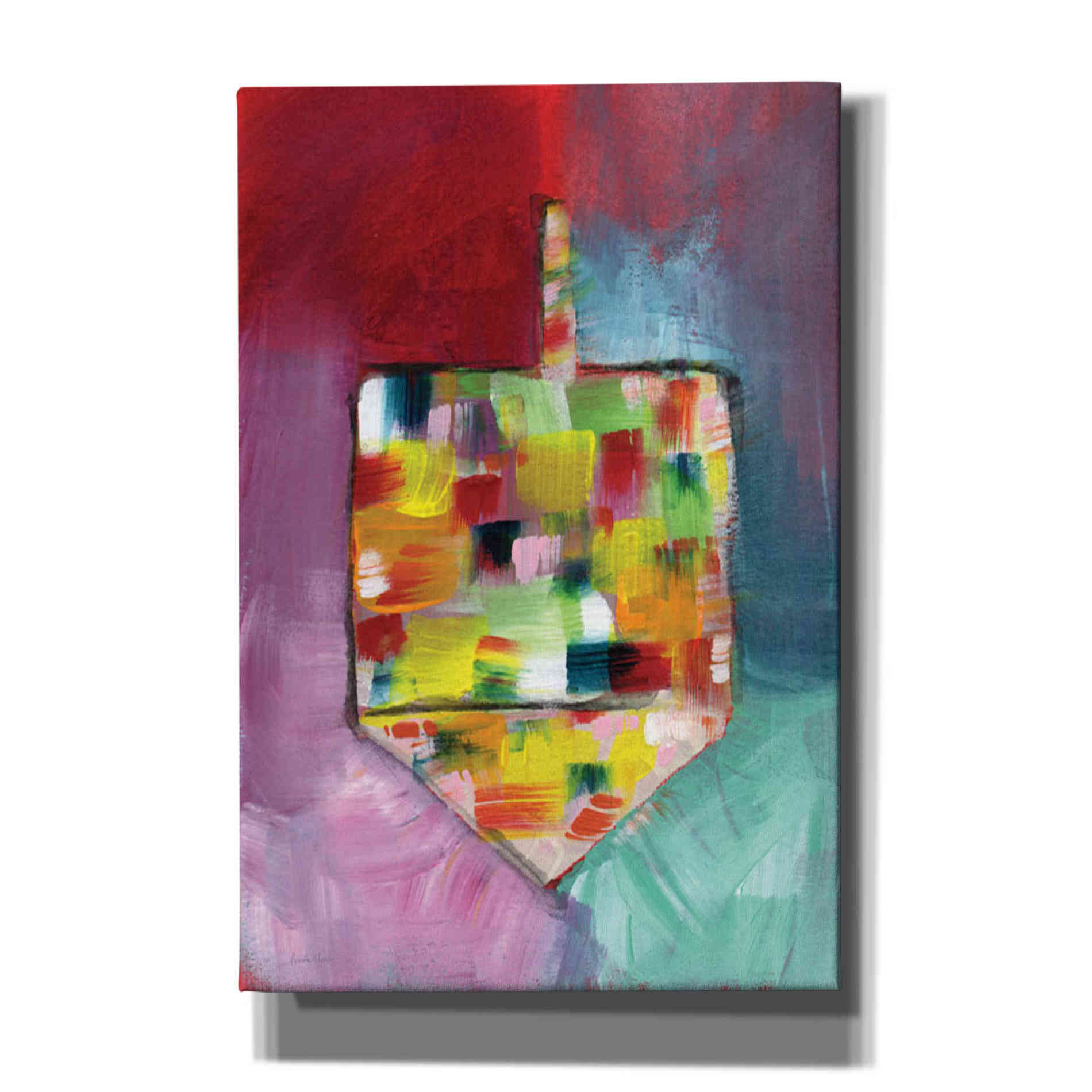 'Dreidel of Many Colors' by Linda Woods, Canvas Wall Art