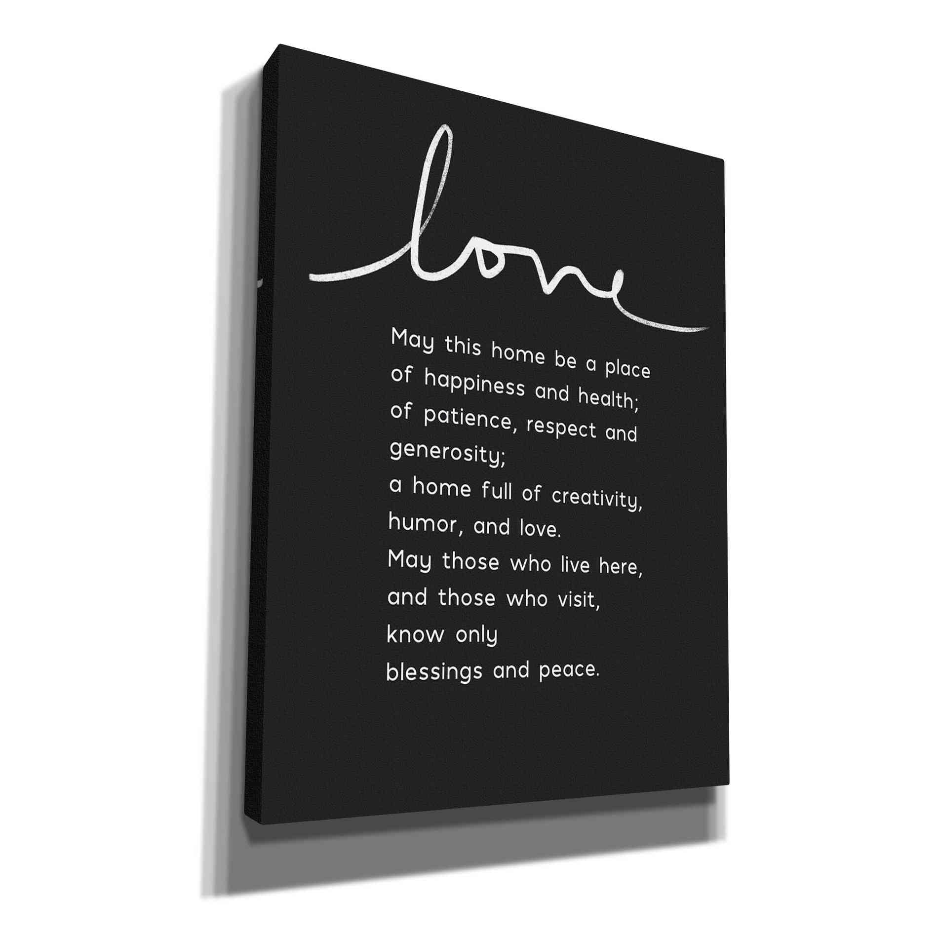 'Home Blessing BW' by Linda Woods, Canvas Wall Art