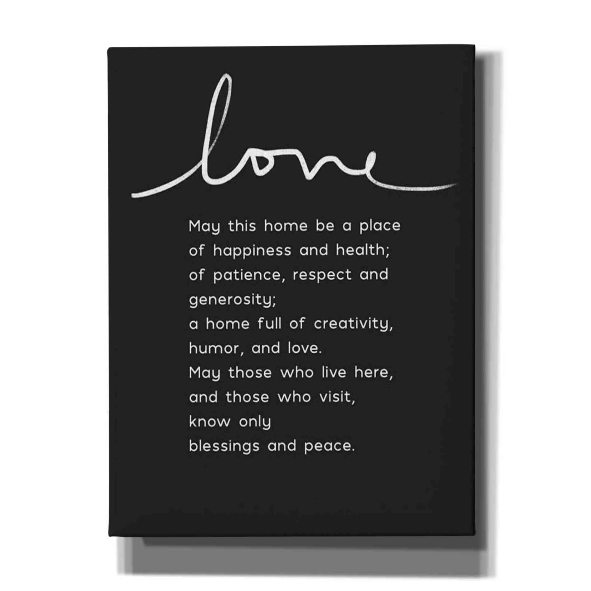 'Home Blessing BW' by Linda Woods, Canvas Wall Art