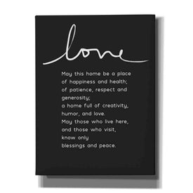 'Home Blessing BW' by Linda Woods, Canvas Wall Art
