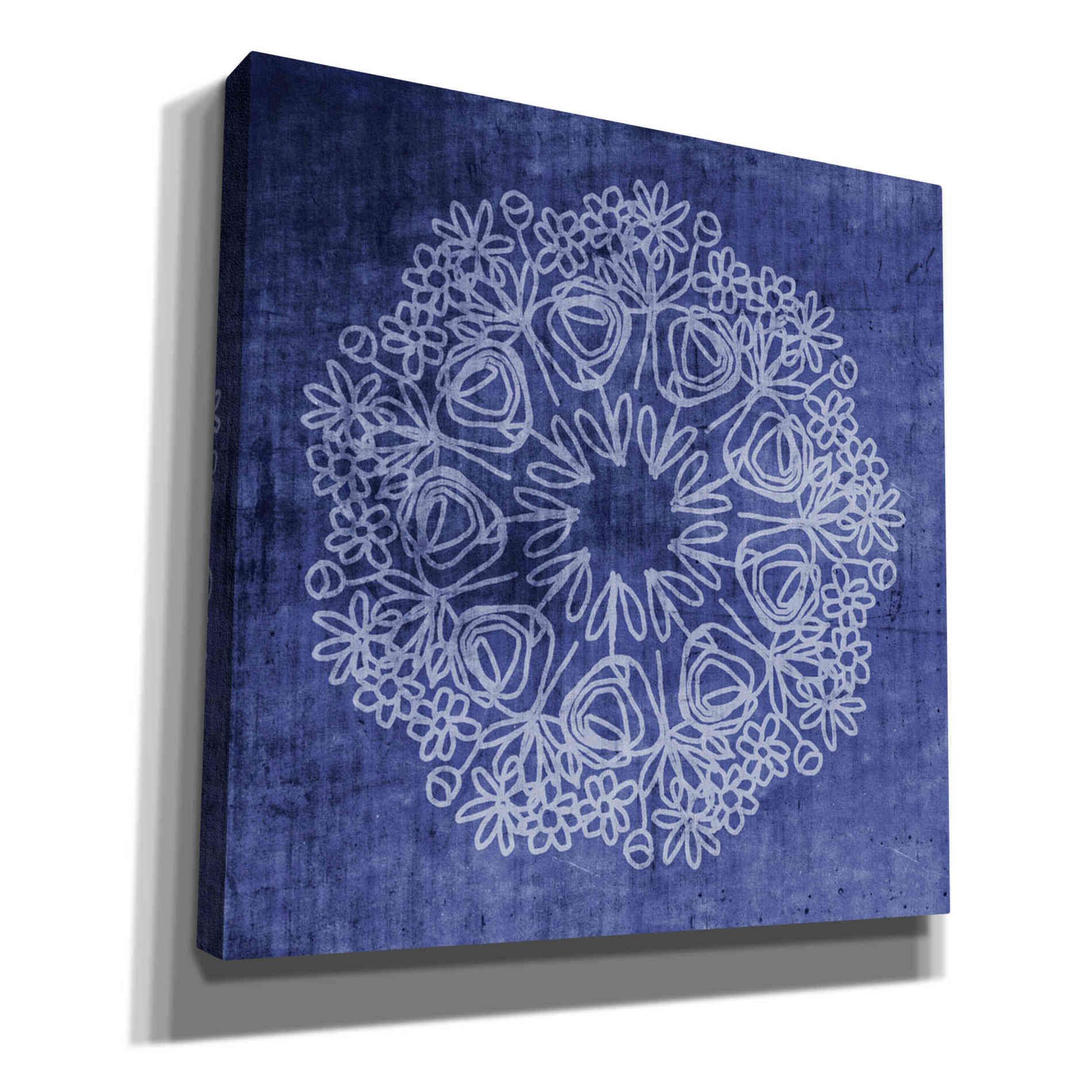 'Indigo Mandala' by Linda Woods, Canvas Wall Art
