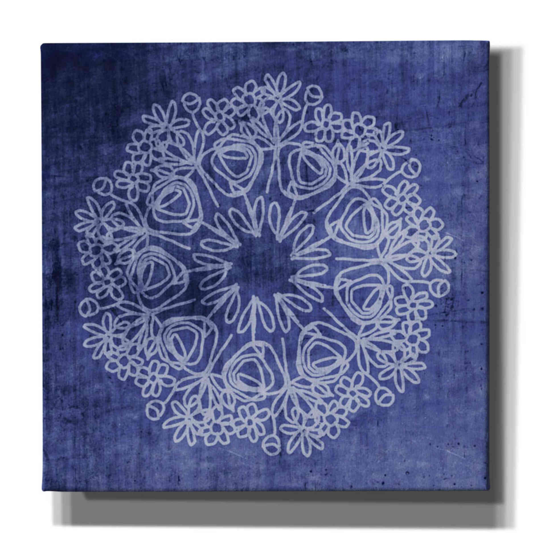 'Indigo Mandala' by Linda Woods, Canvas Wall Art