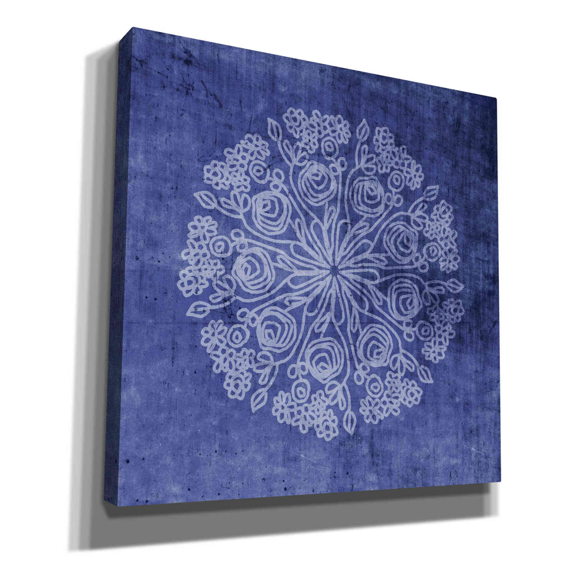 'Indigo Mandala 2' by Linda Woods, Canvas Wall Art