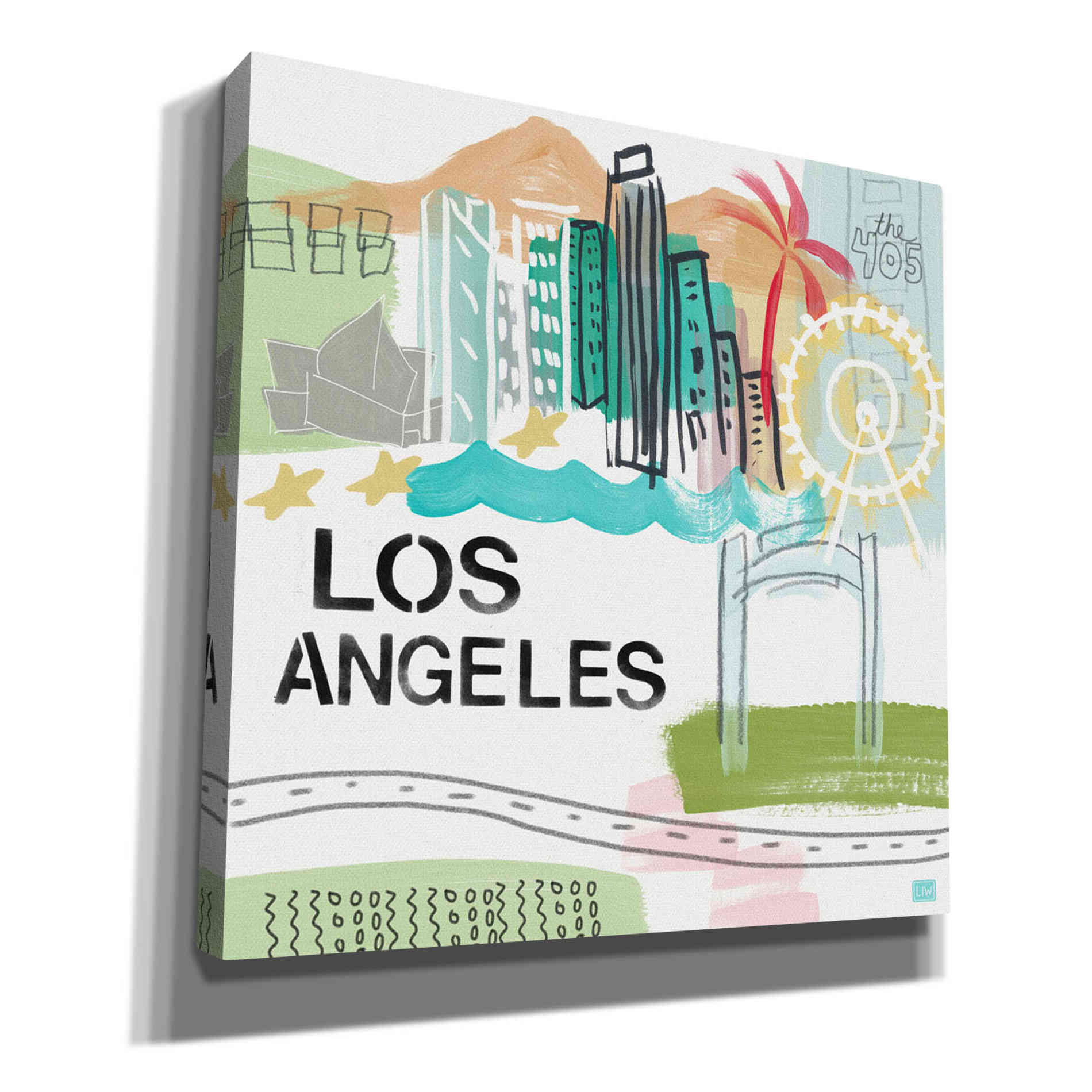 'Los Angeles' by Linda Woods, Canvas Wall Art
