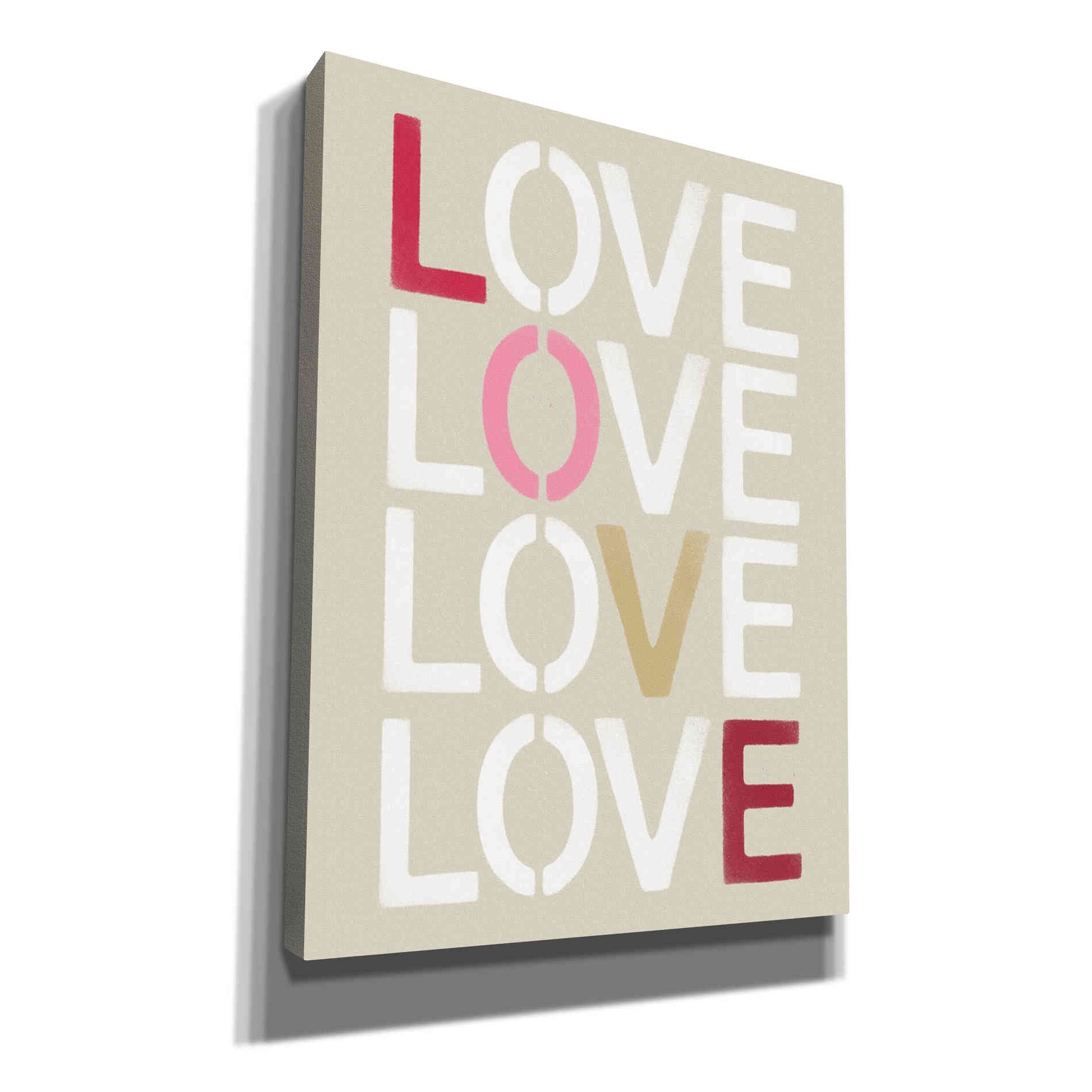 'Love Stencil' by Linda Woods, Canvas Wall Art