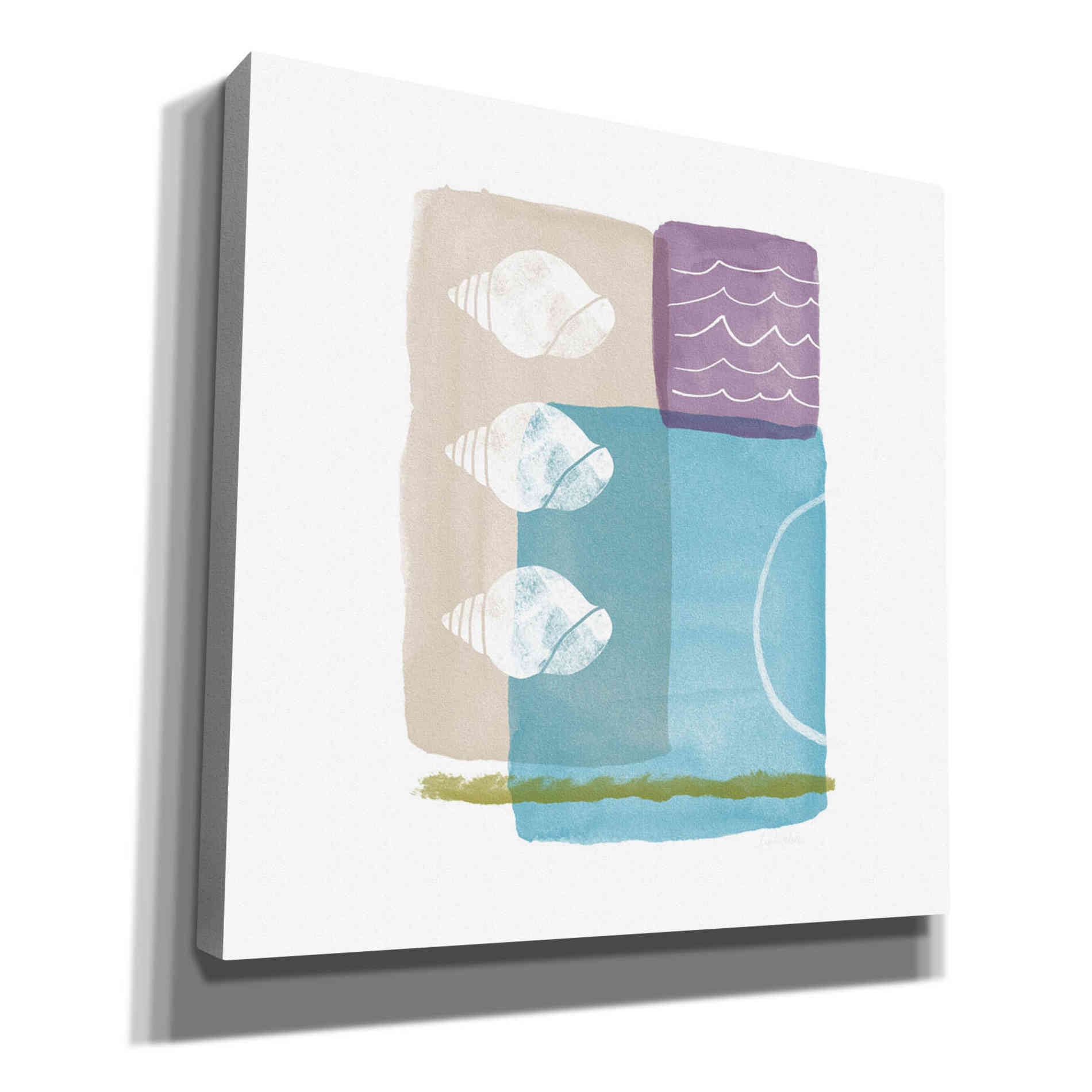 'Seashells And Waves' by Linda Woods, Canvas Wall Art
